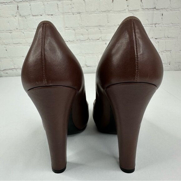 Bottega Veneta Women’s Brown Designer Oxford Leather Platform Heels EU 40 - Picture 8 of 15